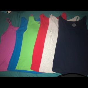 Lot of 6 ribbed knit tank tops